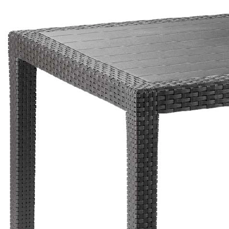 Table outdoor King effet rotin