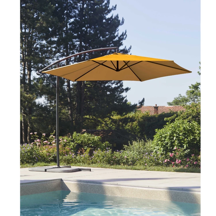 Parasol Ø 3 m Mat Déporté à Manivelle