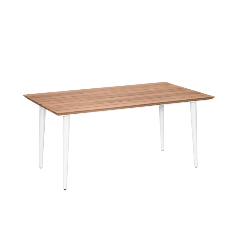 Table rectangulaire en acier et teck