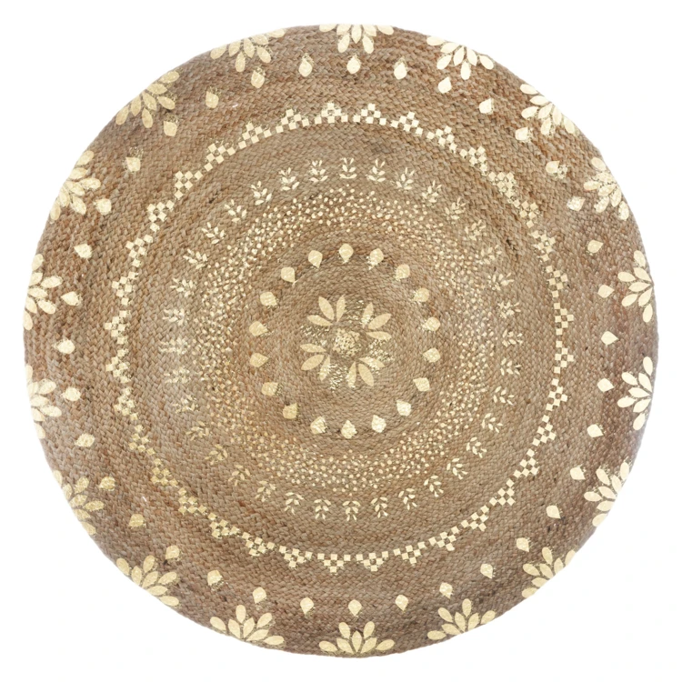 Tapis rond en jute Gold Shine