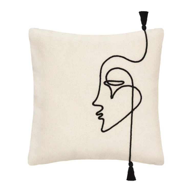 Housse de coussin visage en corde