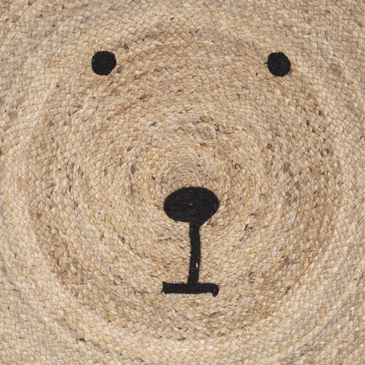 Teppich aus Jute in Form eines Bärenkopfes