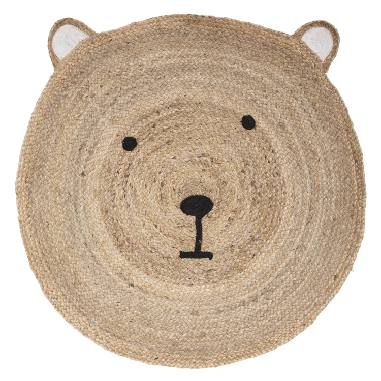 Teppich aus Jute in Form eines Bärenkopfes