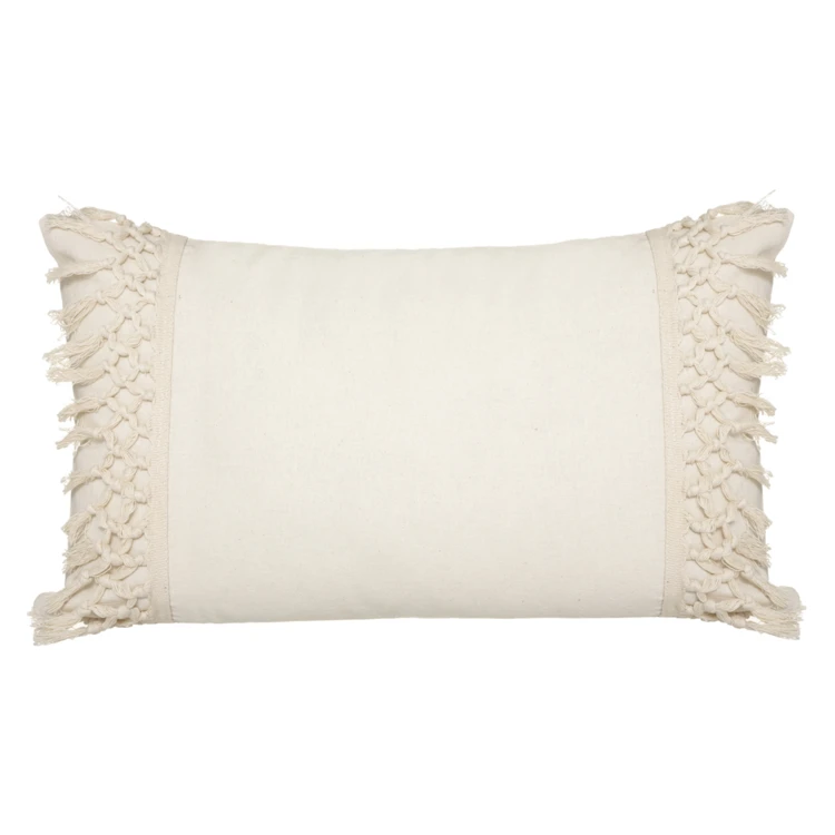 Coussin en coton et macramé