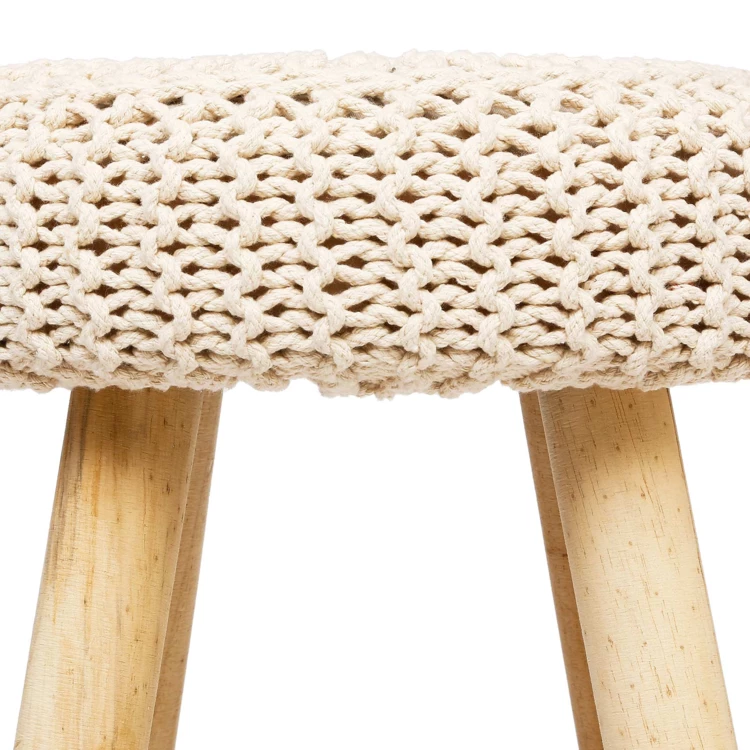 Taburete con asiento efecto lana