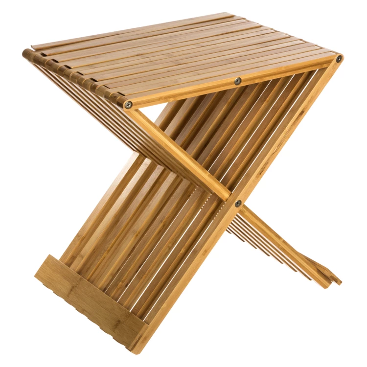 Taburete plegable de bambú