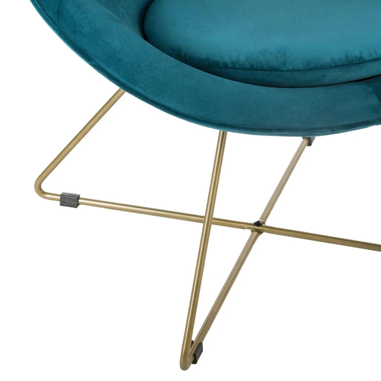 Fauteuil en velours esprit sixties