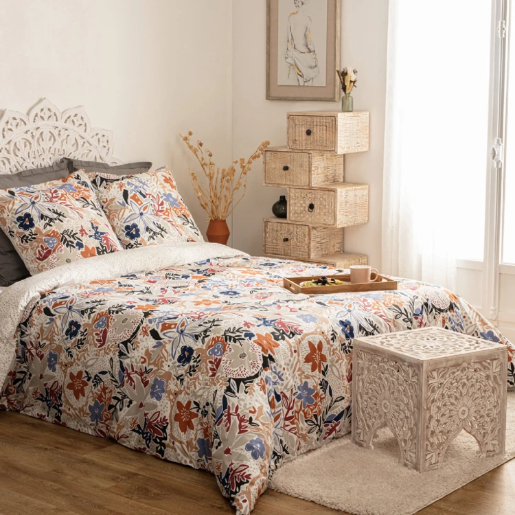 Juego de cama de percal con estampado floral