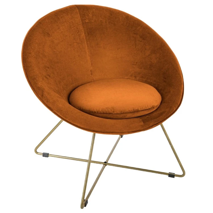 Fauteuil en velours esprit sixties