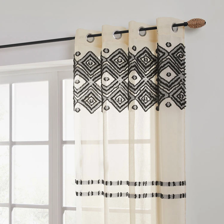 Tringle noire extensible embouts naturels