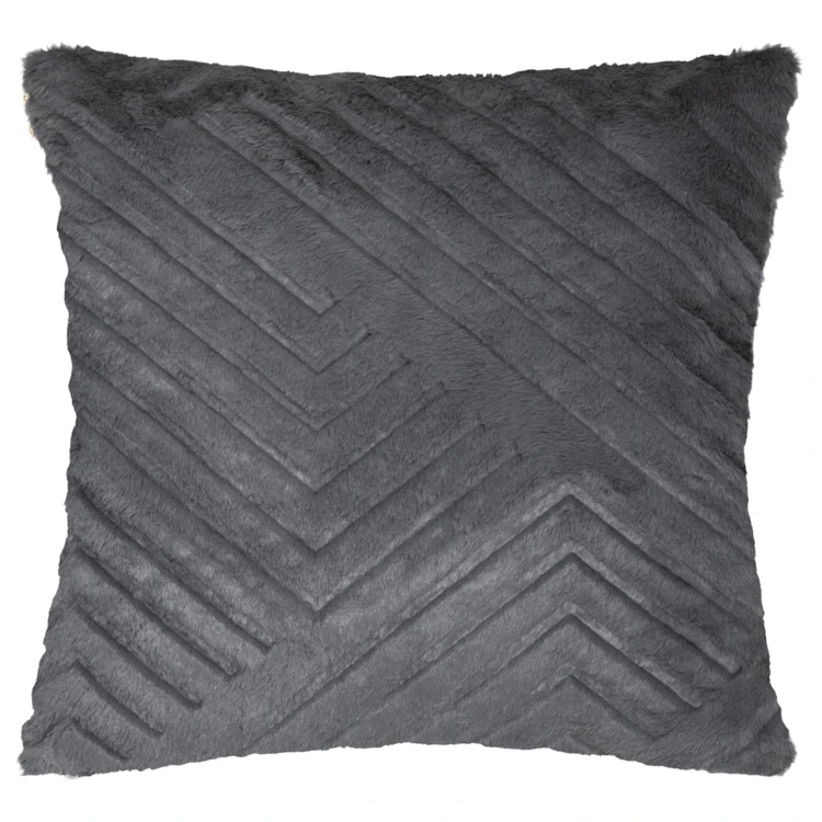 Coussin déhoussable effet imitation fourrure