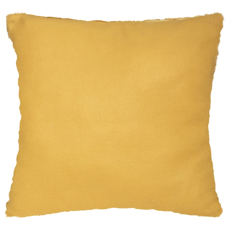 Coussin déhoussable effet imitation fourrure