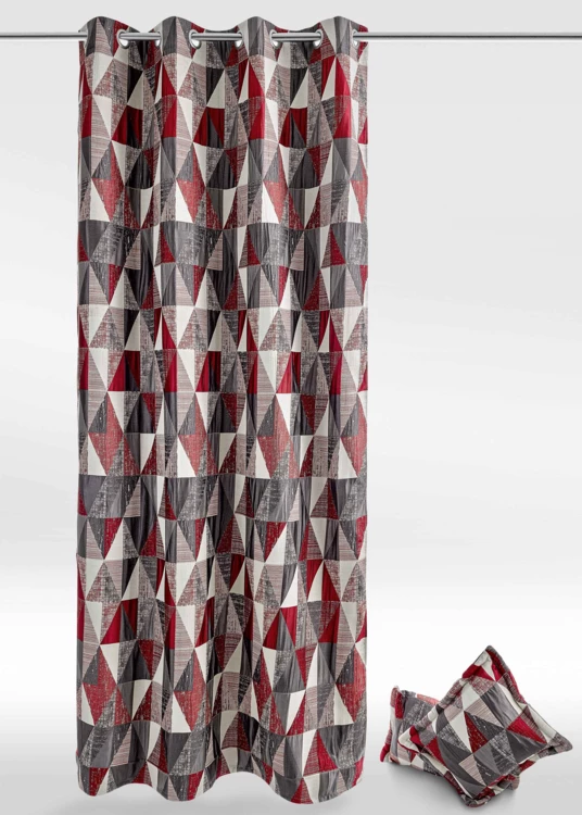 Cortina de diseño con patrones triangulares