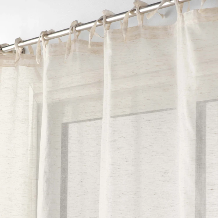 Voile mit Bindebändern in Leinenoptik