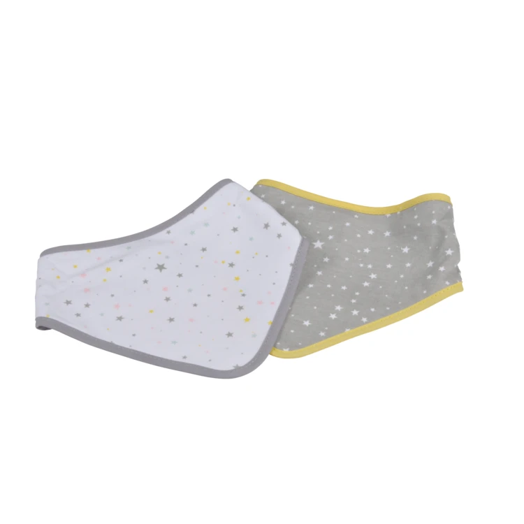 Lot de 2 bavoirs bandana étoiles