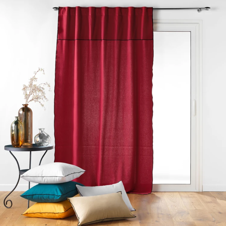 Voile Vorhang aus recycelter Baumwolle mit verdeckten Schlaufen