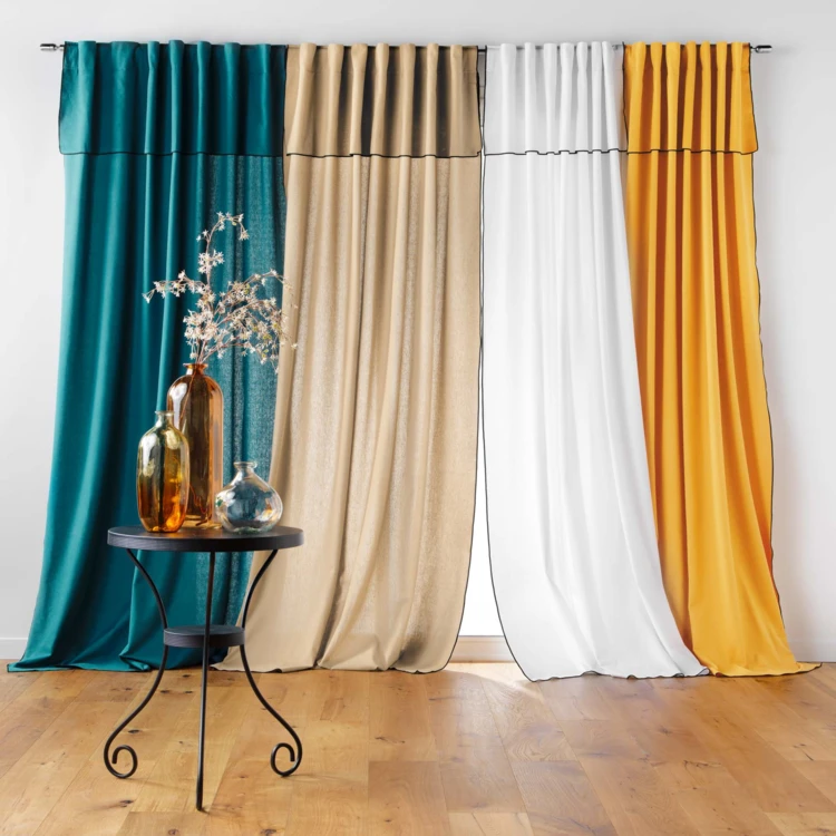 Voile Vorhang aus recycelter Baumwolle mit verdeckten Schlaufen