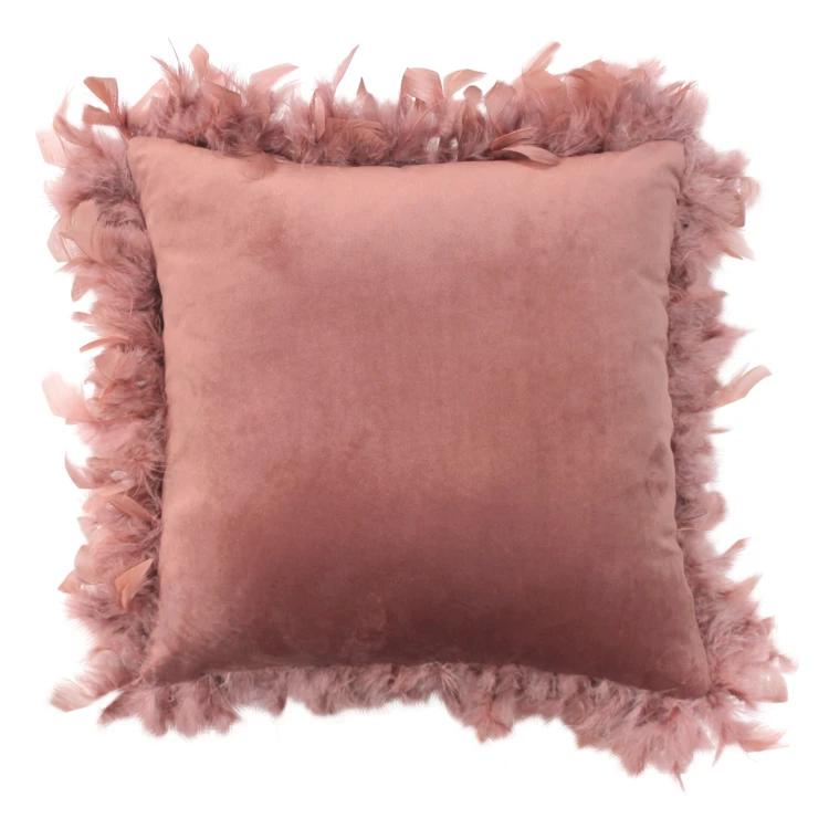 Coussin en velours à plumes