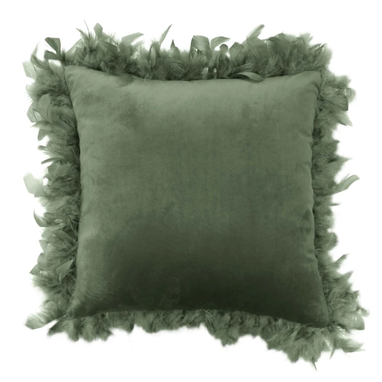 Coussin en velours à plumes