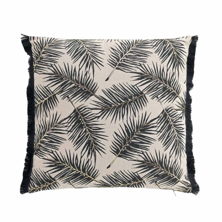 Coussin feuilles de palmier dorées