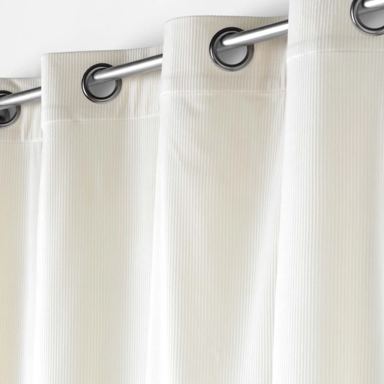 Rideau à œillets casual sauge velours côtelé uni