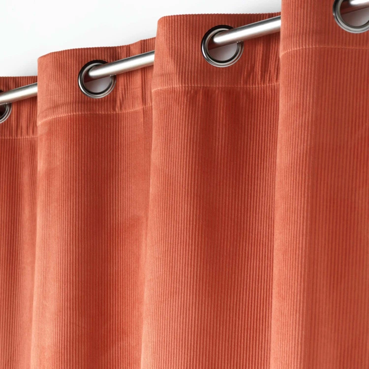 Rideau à œillets casual sauge velours côtelé uni