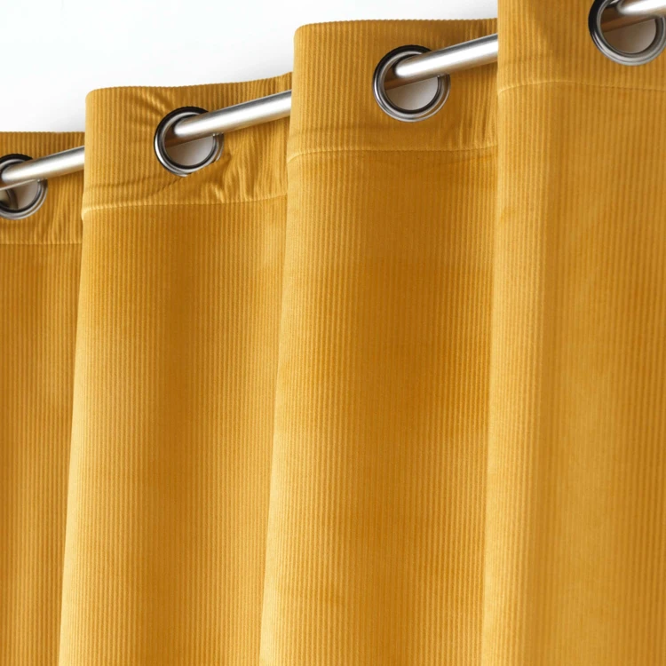 Rideau à œillets casual sauge velours côtelé uni