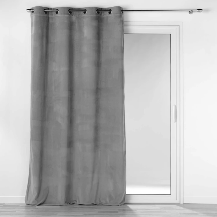 Rideau à œillets casual sauge velours côtelé uni