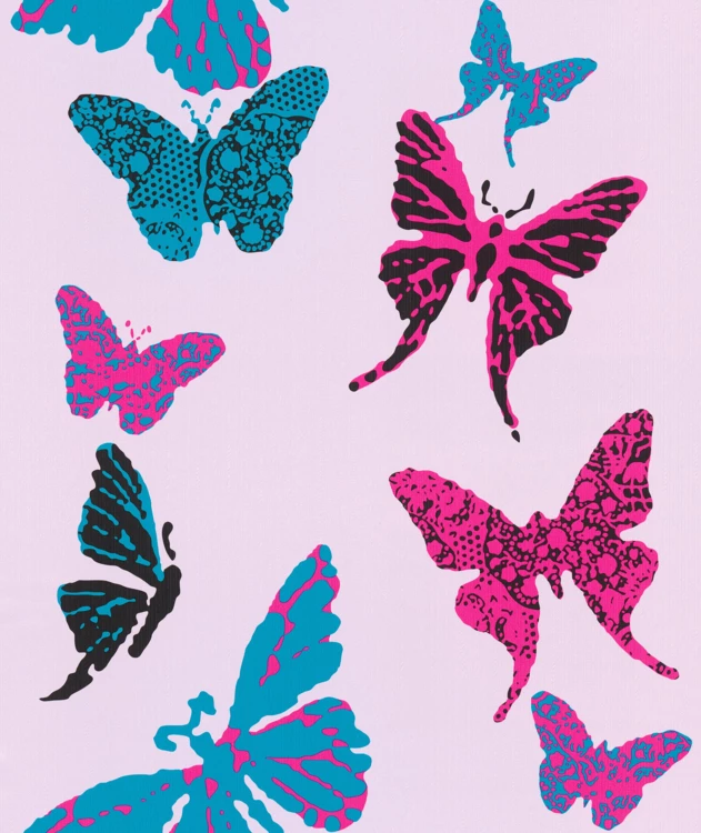 Papel pintado “mariposas muy girly”