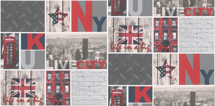 Papier peint "NY&LONDON"