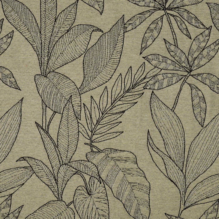 Tissu jacquard aux feuilles stylisées