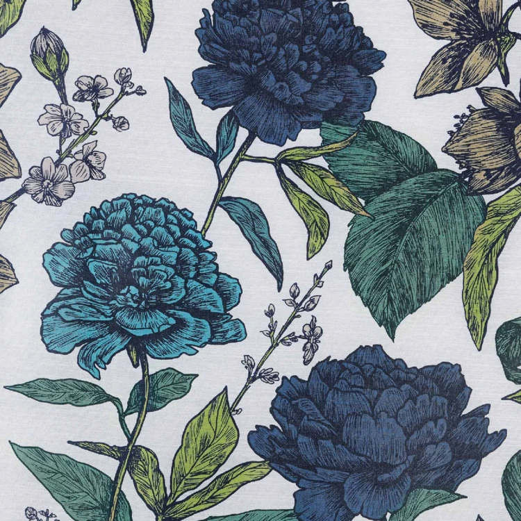 Tissu opaque et fleuri