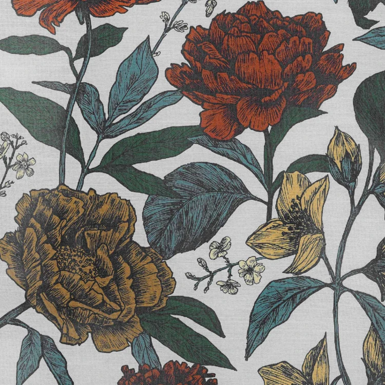 Tissu opaque et fleuri