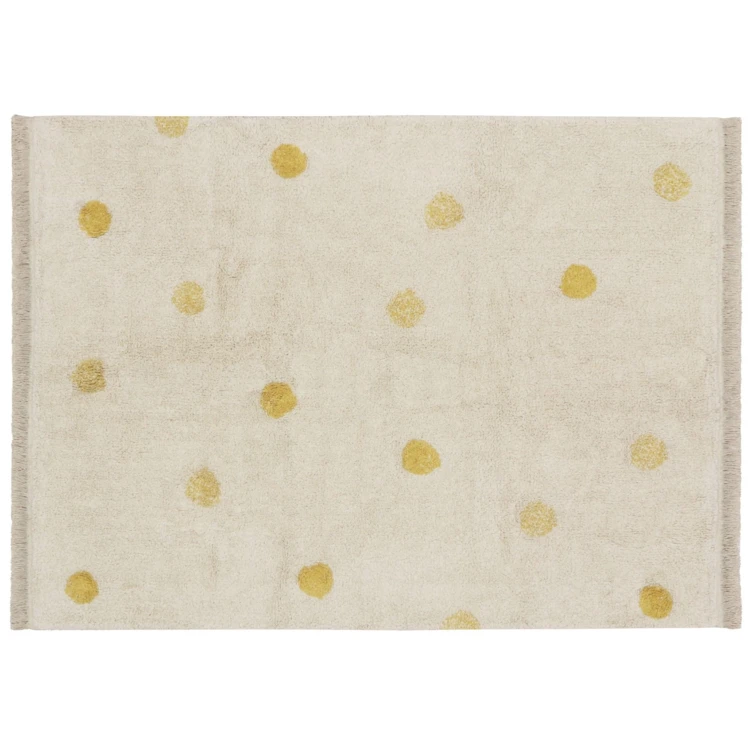 Tapis lavable hippy dots naturel