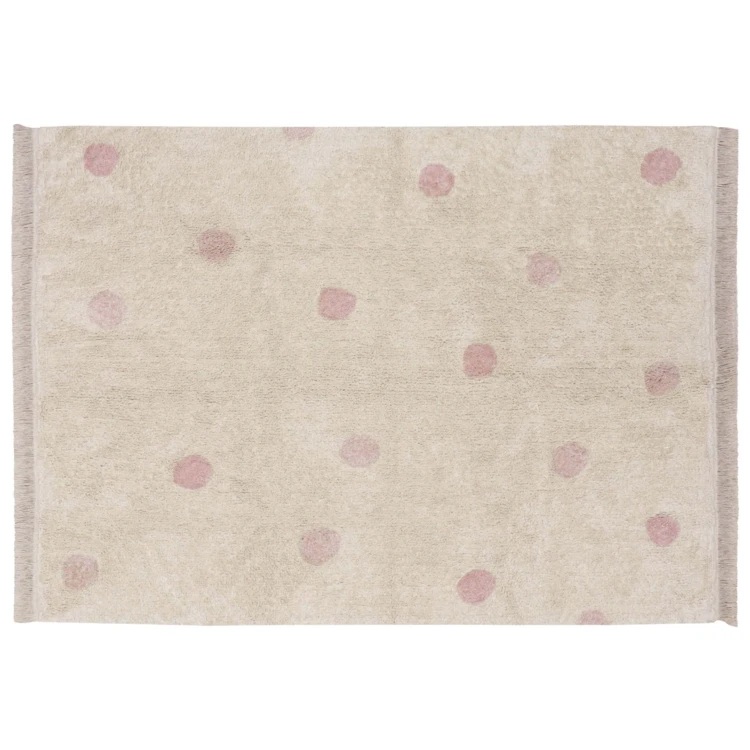 Tapis lavable hippy dots naturel