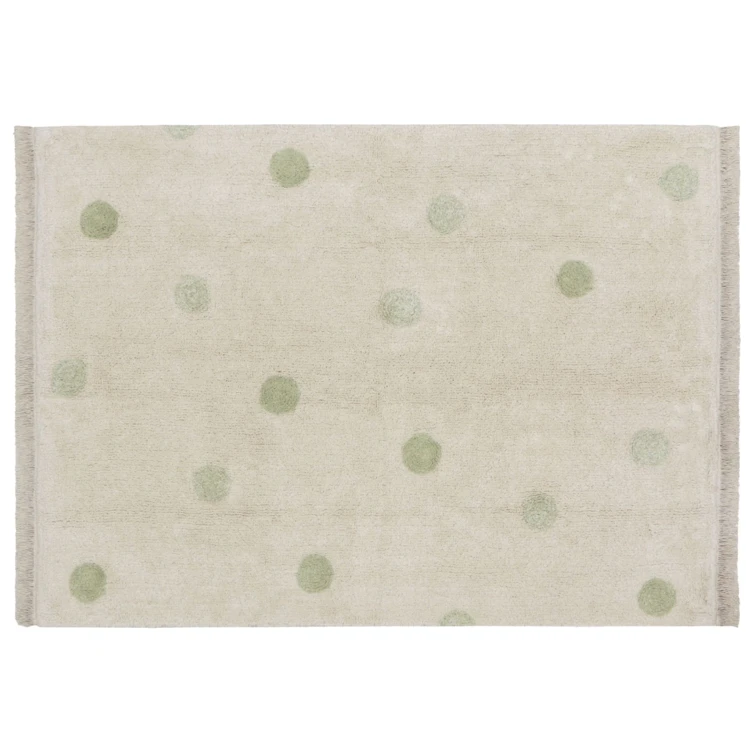 Tapis lavable hippy dots naturel