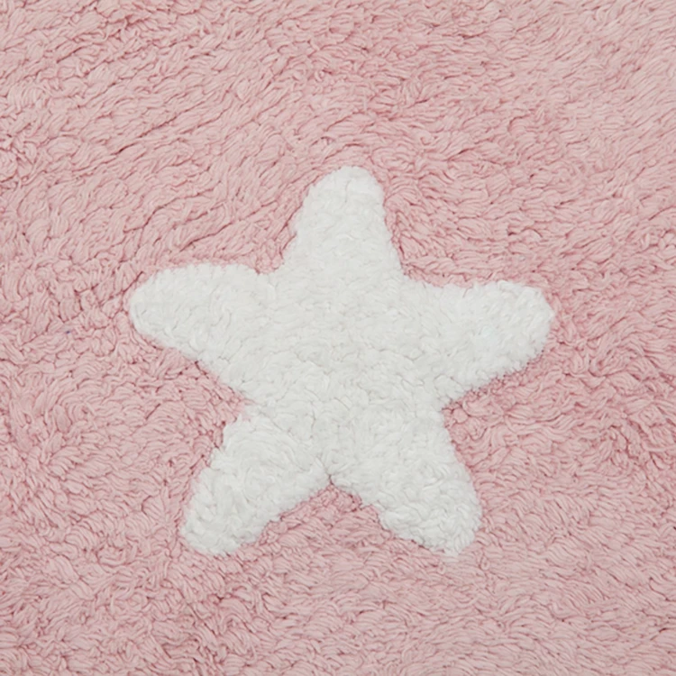 Tapis rose lavable étoiles