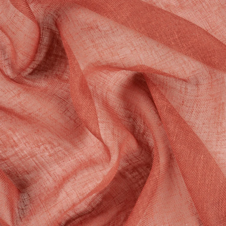 Paire de petits voilages unis et tamisants en poly/lin