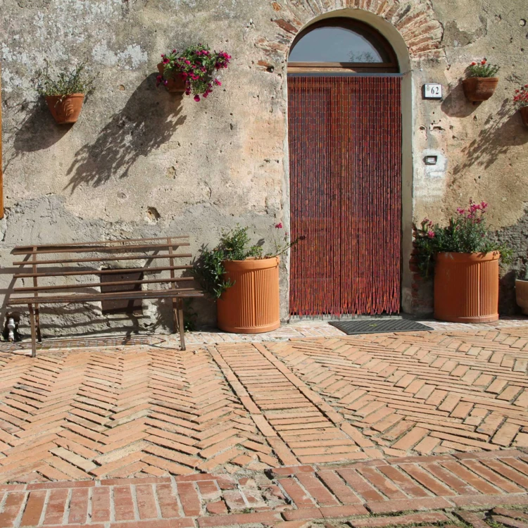 Rideau de porte en bambou et perles de bois