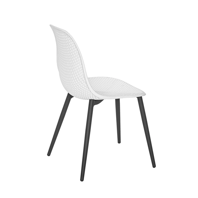 Lot de 2 chaises en résine blanche quadrillée