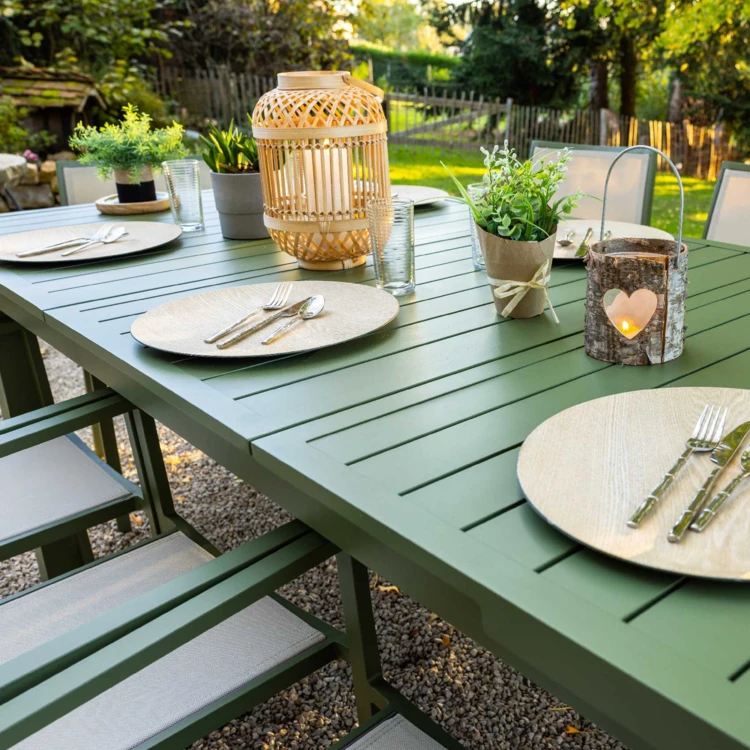 Table de jardin extensible 8/10 personnes SANTORIN terracotta