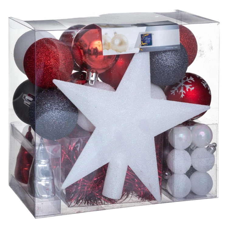 Coffret décorations de sapin 44 pièces