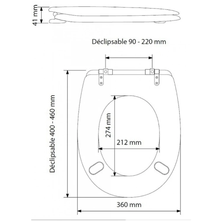 Abattant double à effet bois clair et mat