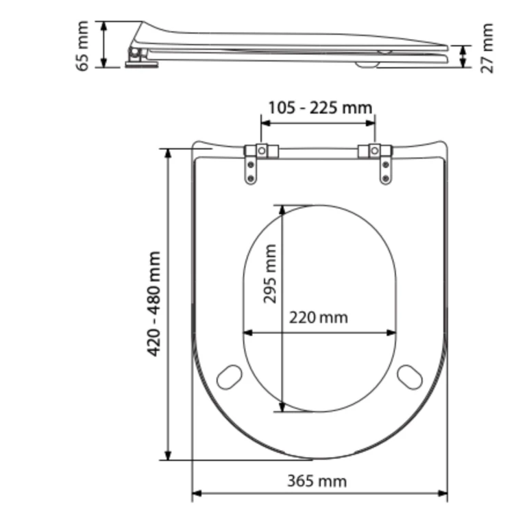 Abattant wc entraxe on sale de fixation 220 mm