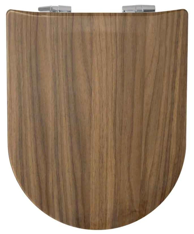 Abattant wood slim déclipsable en imitation  bois de noyer