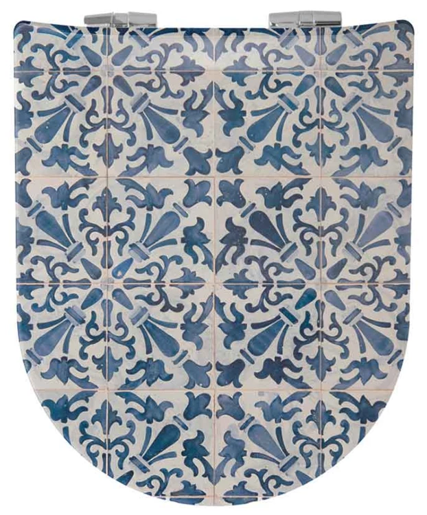 Abattant OLFA avec descente assistée aux motifs Azulejos