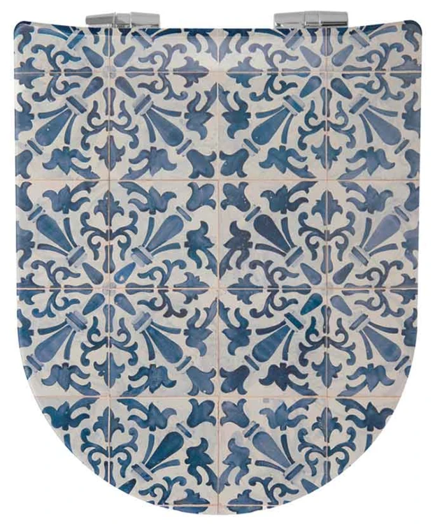 Abattant OLFA avec descente assistée aux motifs Azulejos