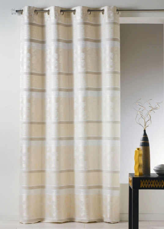 Cortina en jacquard a rayas horizontales