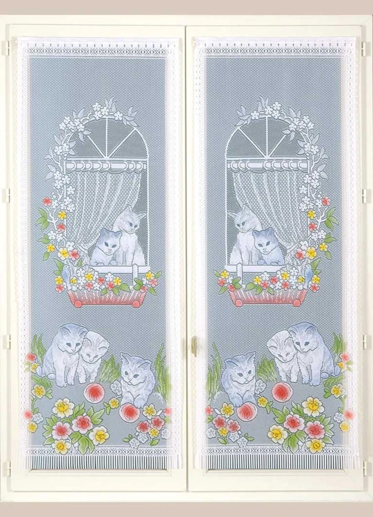 Paire de Petits voilages Droits à Franges