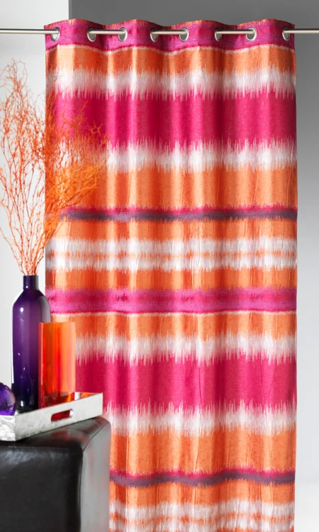 Rideau d'ameublement en jacquard style IKAT